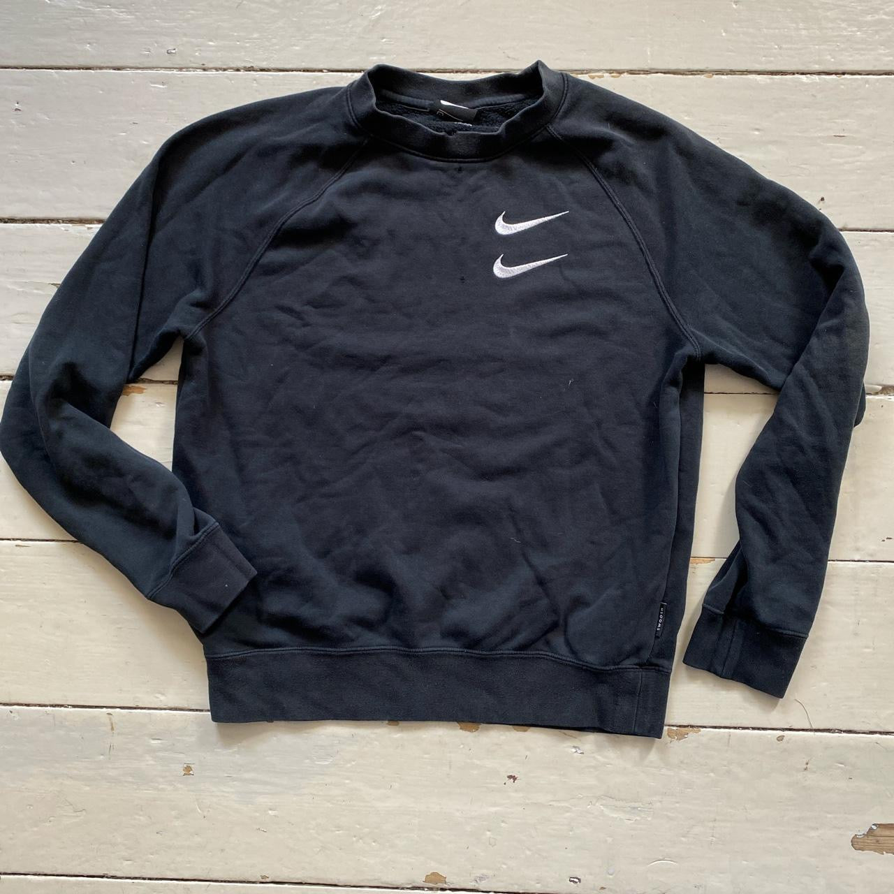 Nike Swoosh Black Jumper (Small)