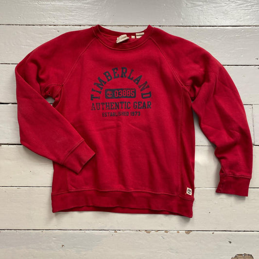 Timberland Spellout Red Jumper (Medium)