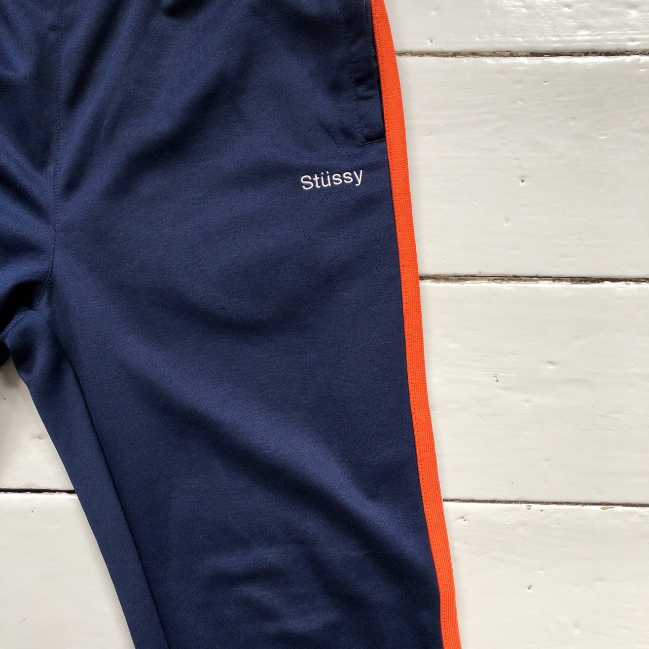 Stussy Navy Track Bottom Joggers (Medium)