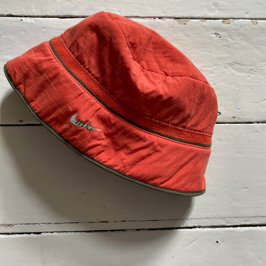 Nike Vintage Orange and Khaki Reversible Bucket Hat
