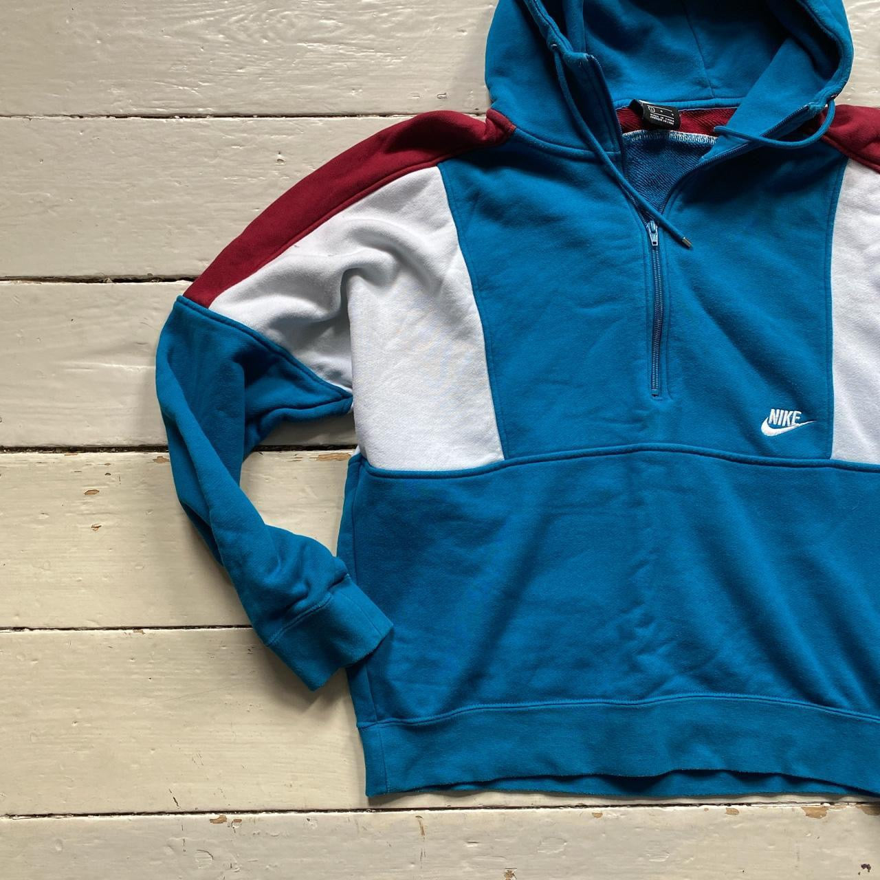 Nike Swoosh Blue White and Red Hoodie (Large)