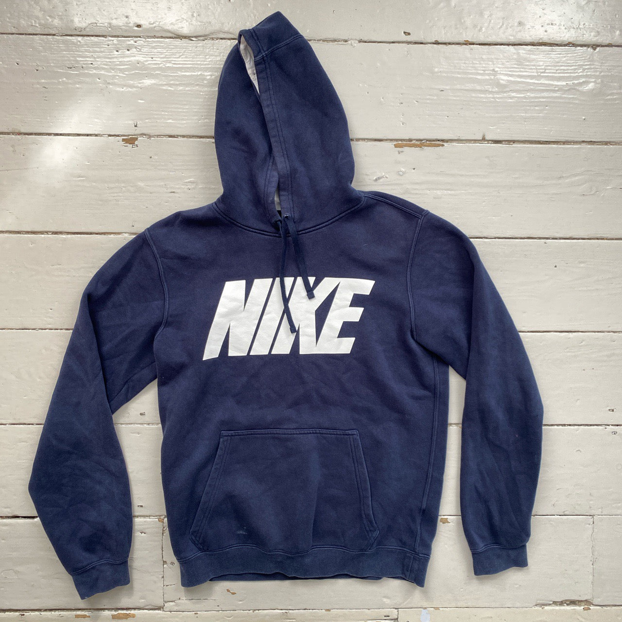 Nike Club Navy And White Hoodie (Small)