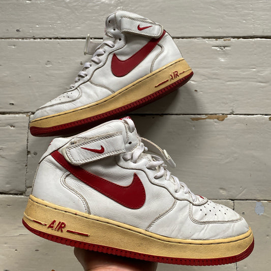 Nike Air Force 1 Mid Vintage 2004 Red and White (UK 10)
