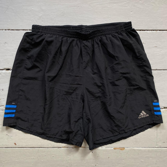 Adidas Black and Blue Shell Shorts (XL)