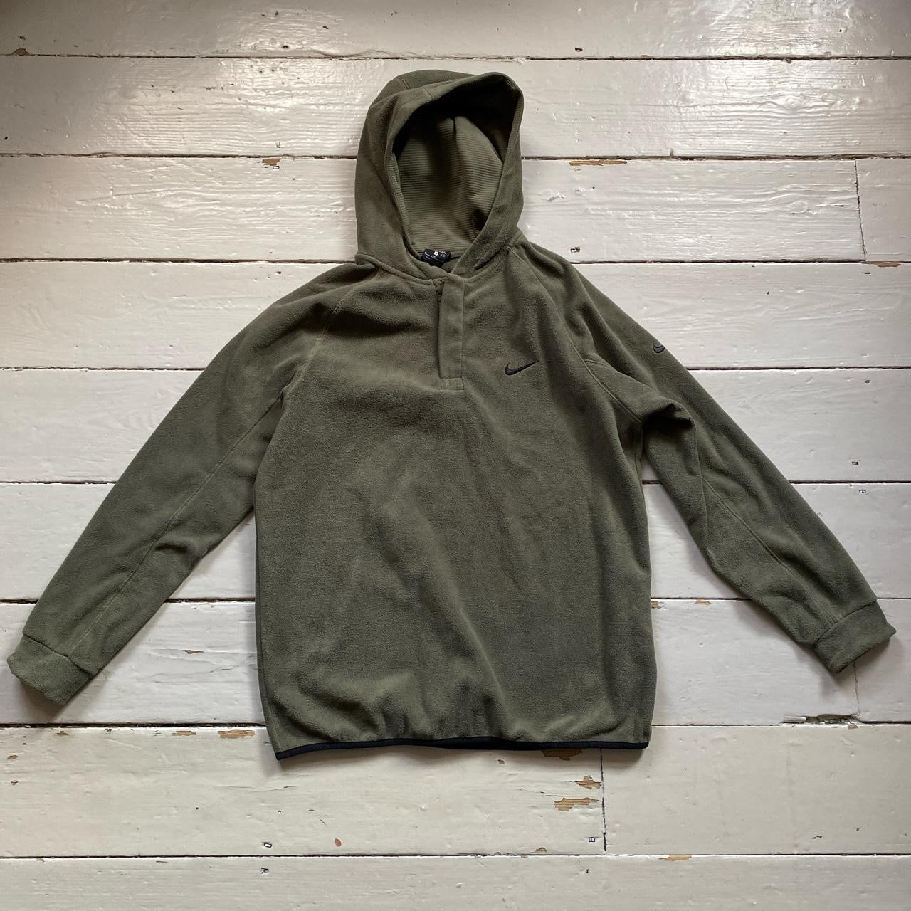 Nike Vintage Olive Fleece Hoodie (Medium)