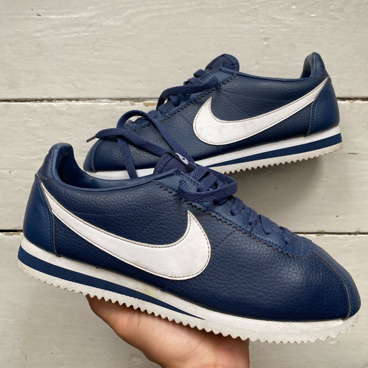 Nike Cortez Navy and White (UK 7.5)