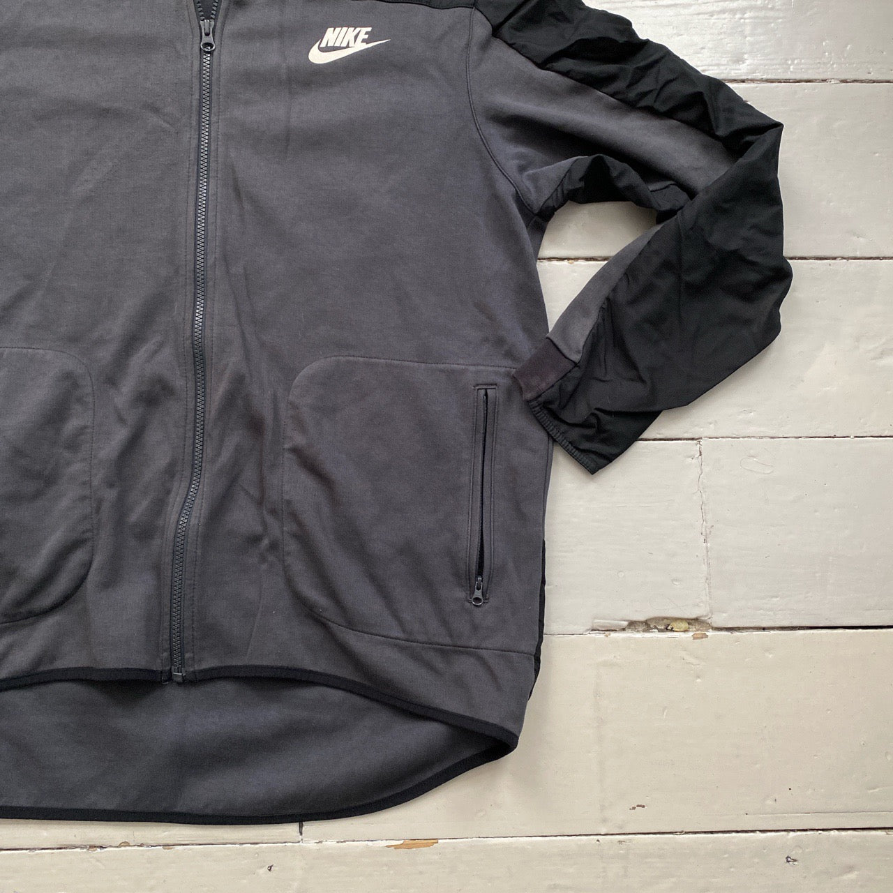 Nike Hoodie Jacket Black and Grey (XXL)