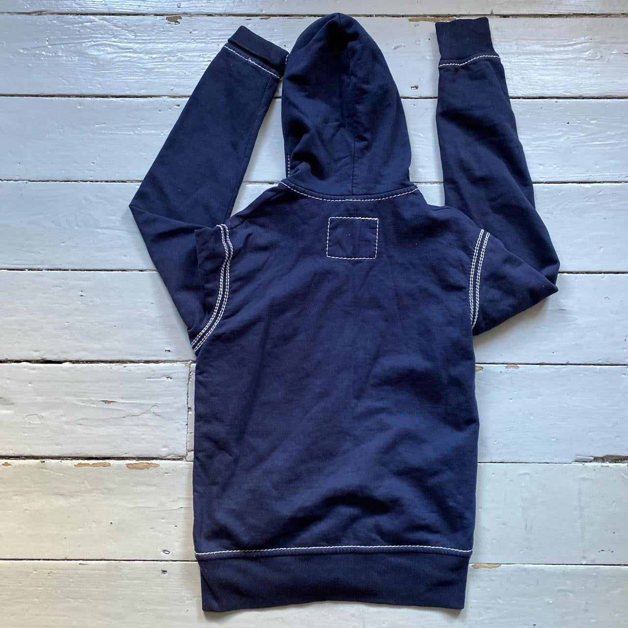 True Religion Big Stitch Navy Hoodie (Small)