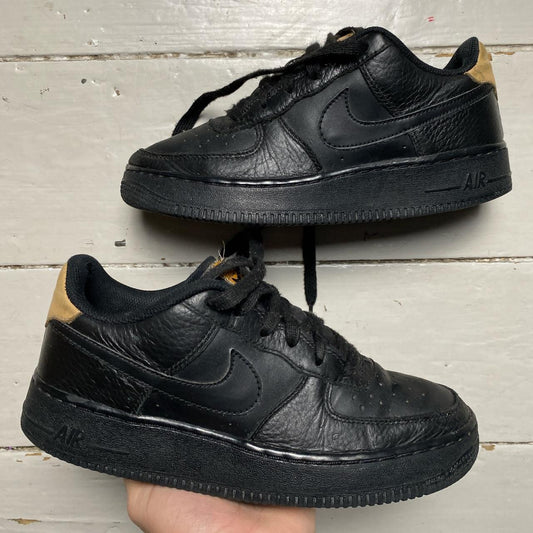 Nike Air Force 1 Black and Beige (UK 5.5)