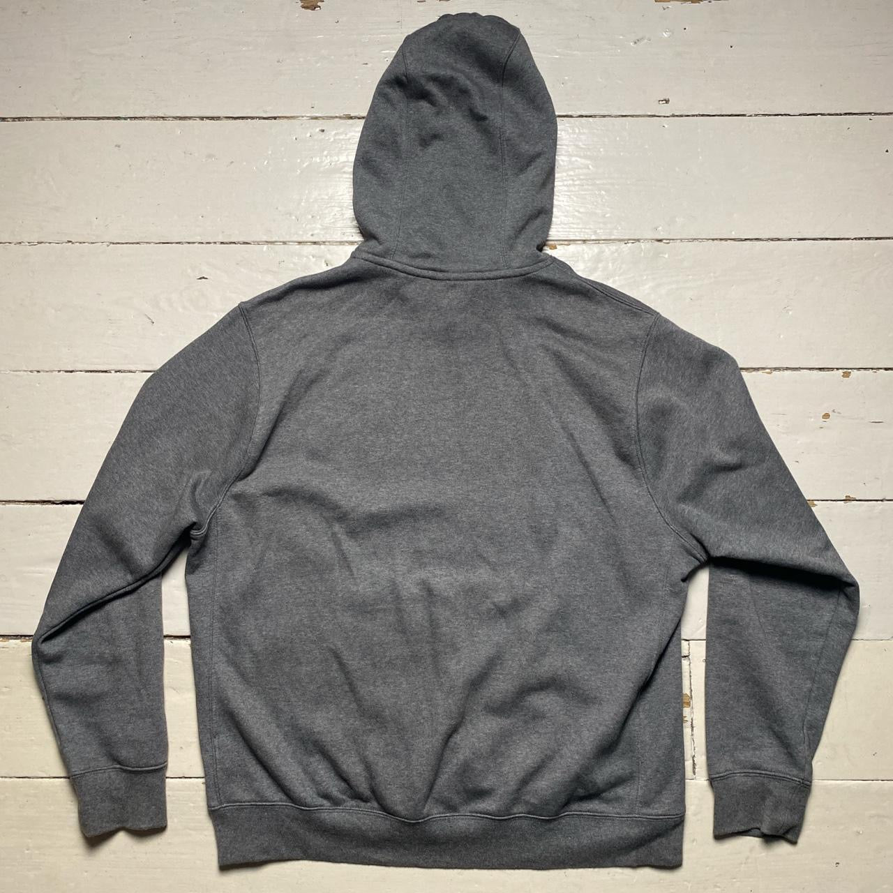 Nike Swoosh Grey and White Hoodie (Large)