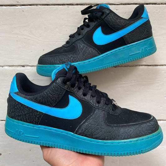 Nike Air Force 1 Black Vivid Blue (UK 8)