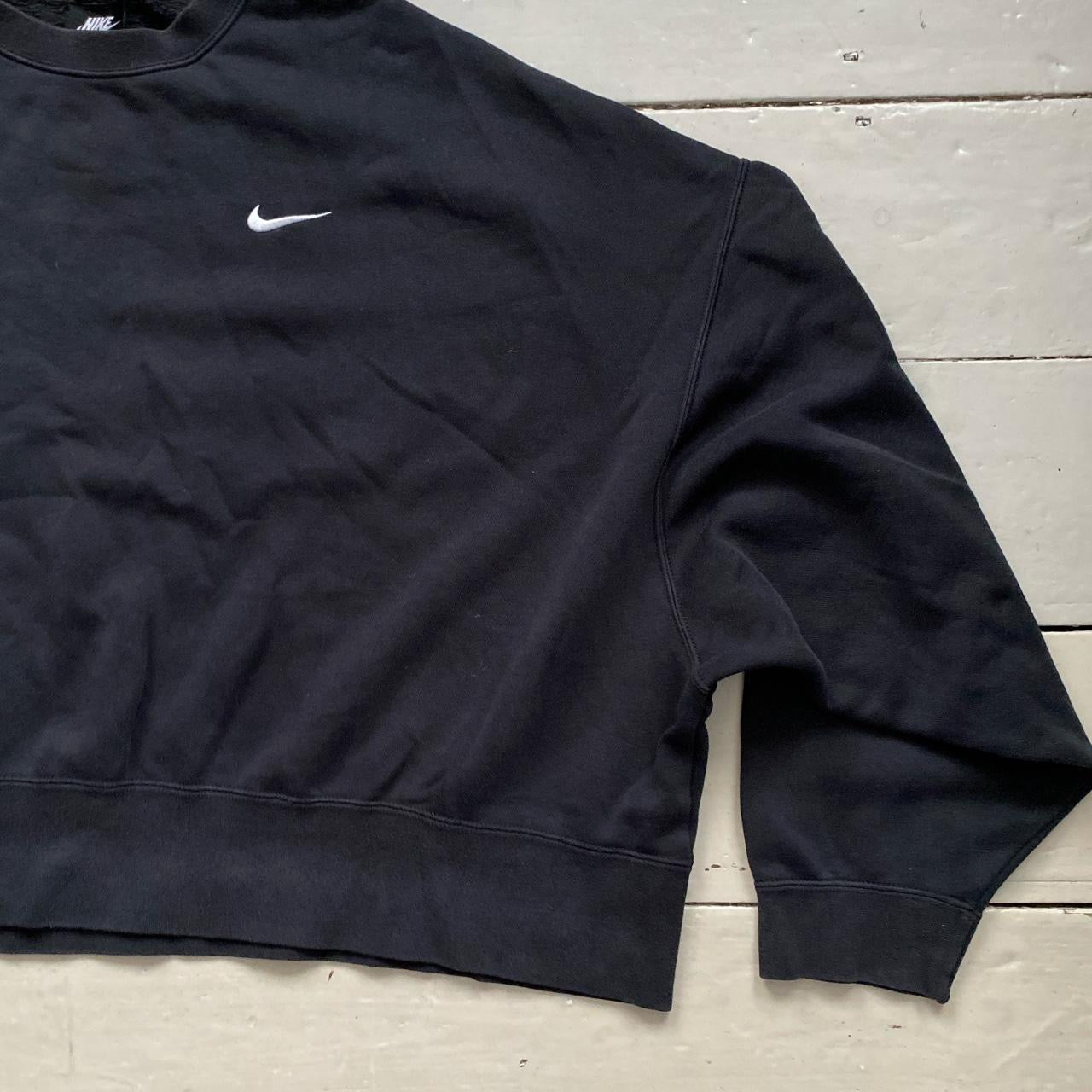 Nike Swoosh Black Crop Jumper (XXL)