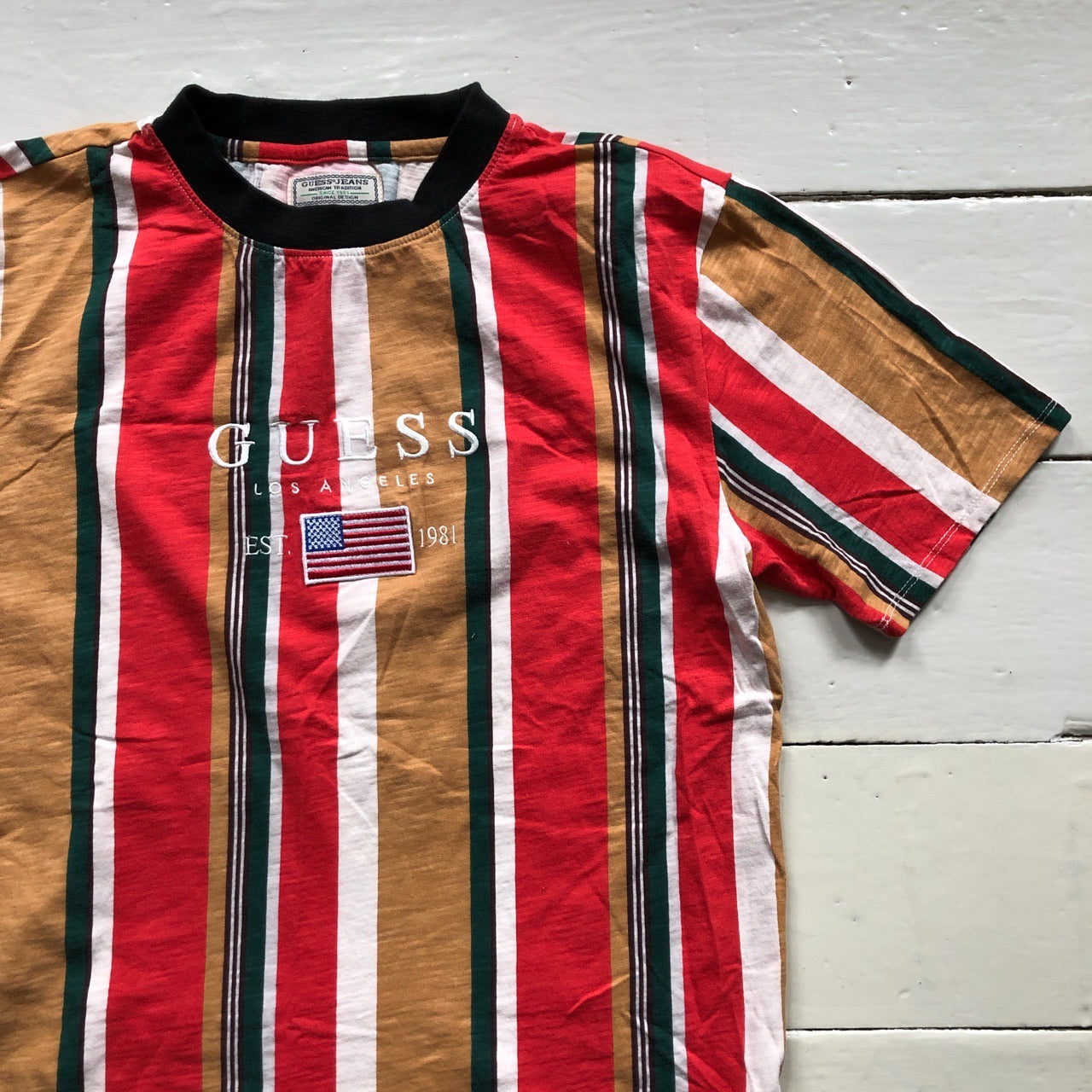 Guess USA Striped T Shirt (Small)