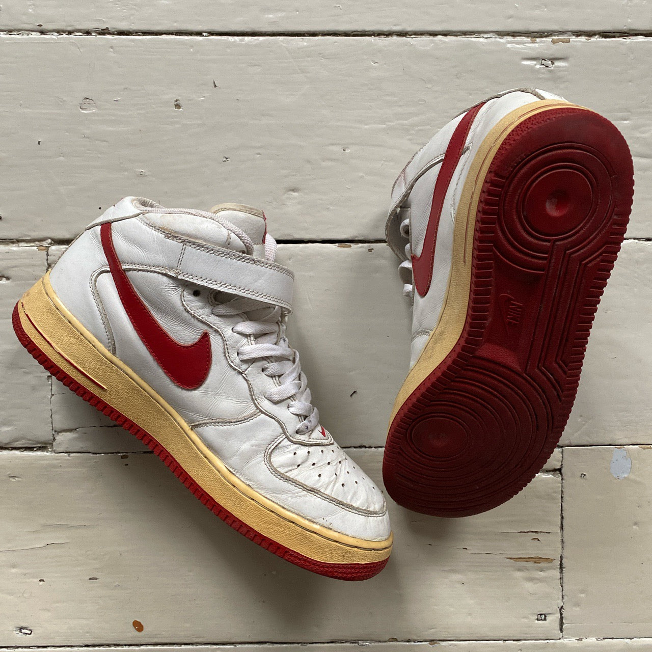 Nike Air Force 1 Mid Vintage 2004 Red and White (UK 10)