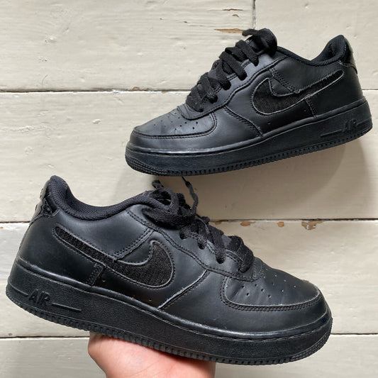 Nike Air Force 1 Black Velcro Swoosh (UK 5.5)