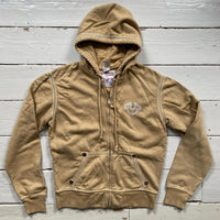 True Religion Contrast Tri Stitch Beige Hoodie (Large)