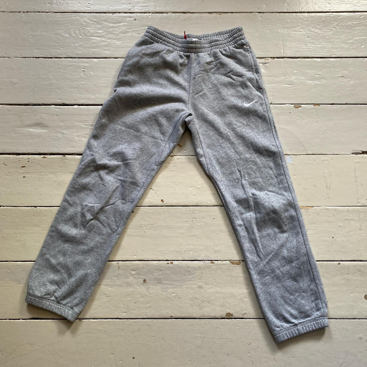 Nike Swoosh Grey and White Joggers (Womens XS)