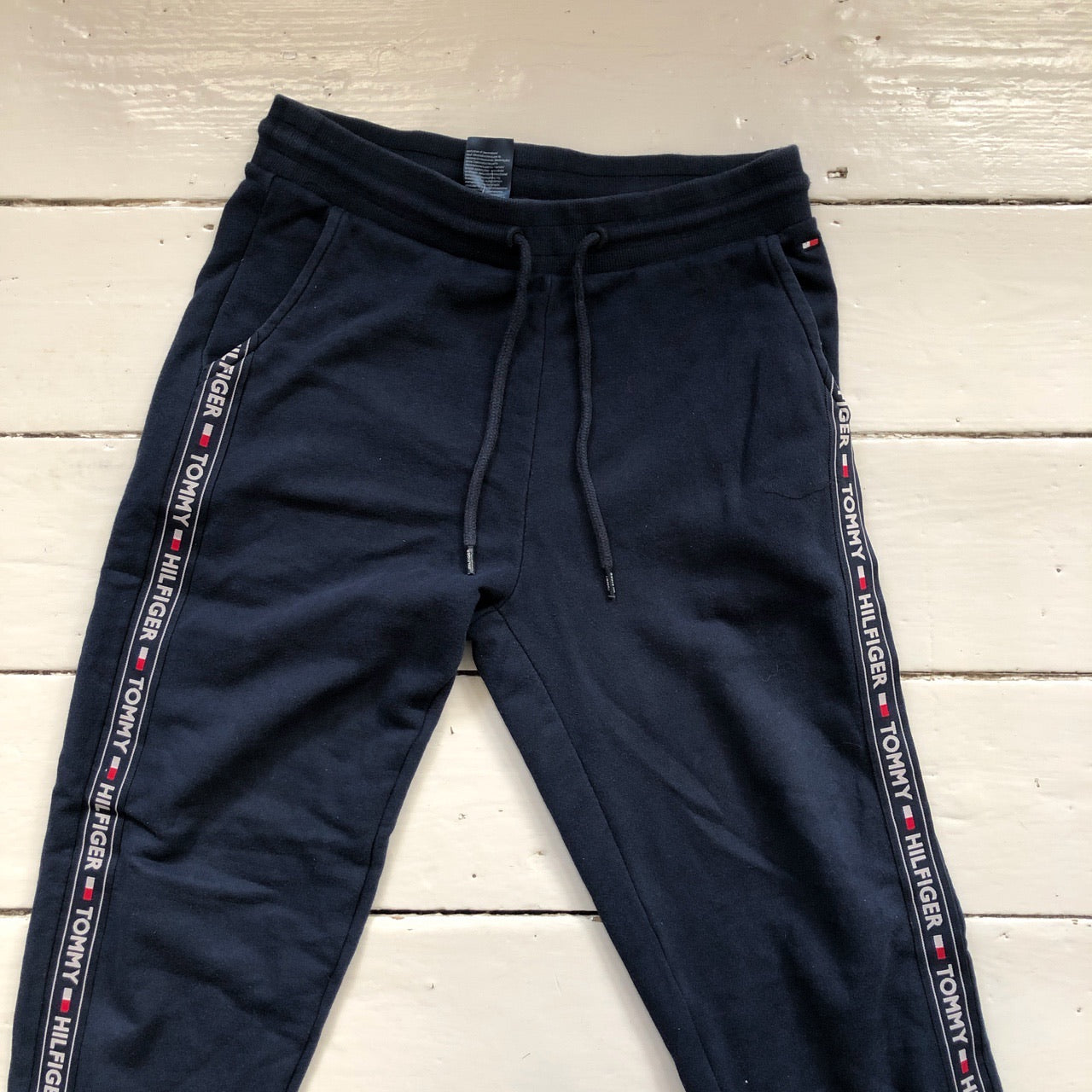 Tommy Hilfiger Tape Repeat Spellout Joggers (Small)