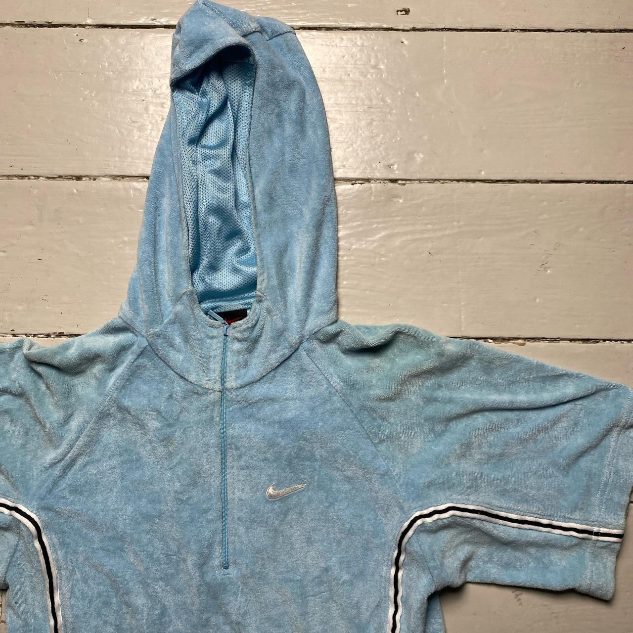 Nike Vintage Womens Baby Blue Hoodie (Large)