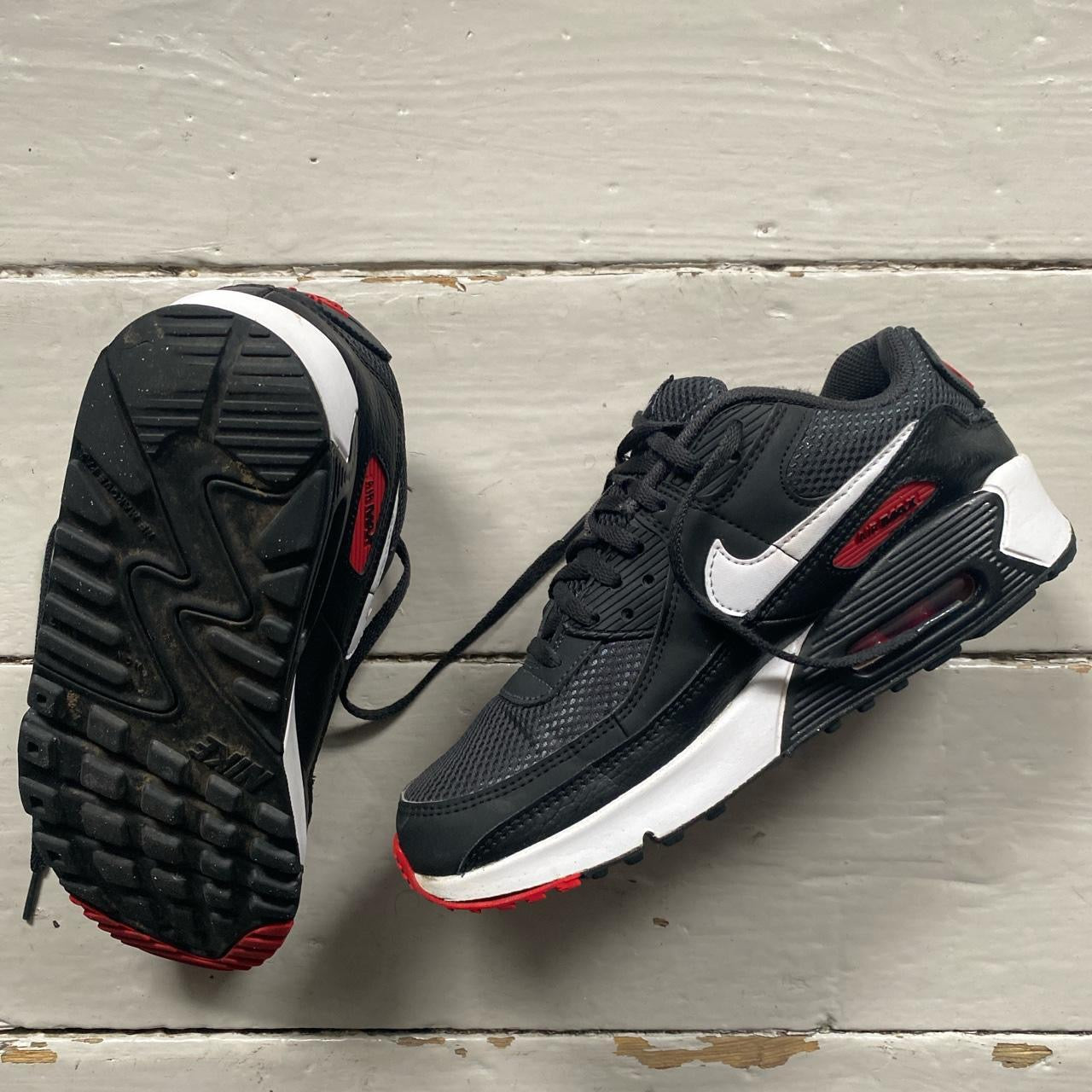 Nike Air Max 90 Black White Red (UK 6)