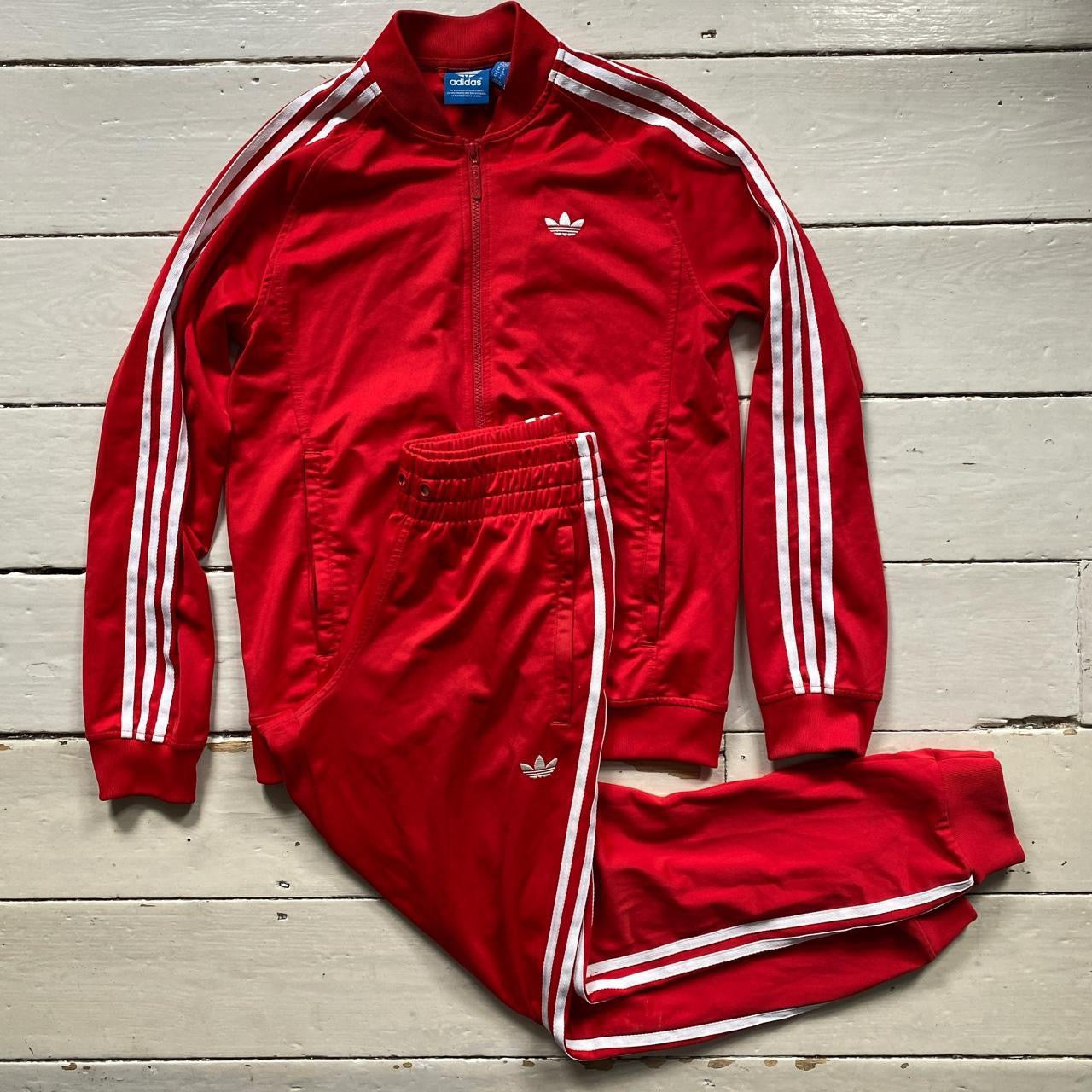 Adidas SST Red and White Tracksuit (Medium)