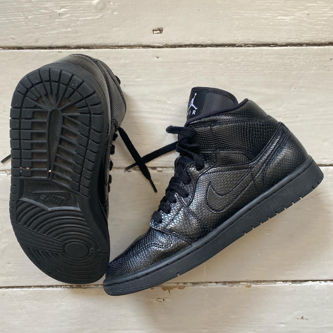 Jordan 1 Mid Black Snakeskin (UK 8)