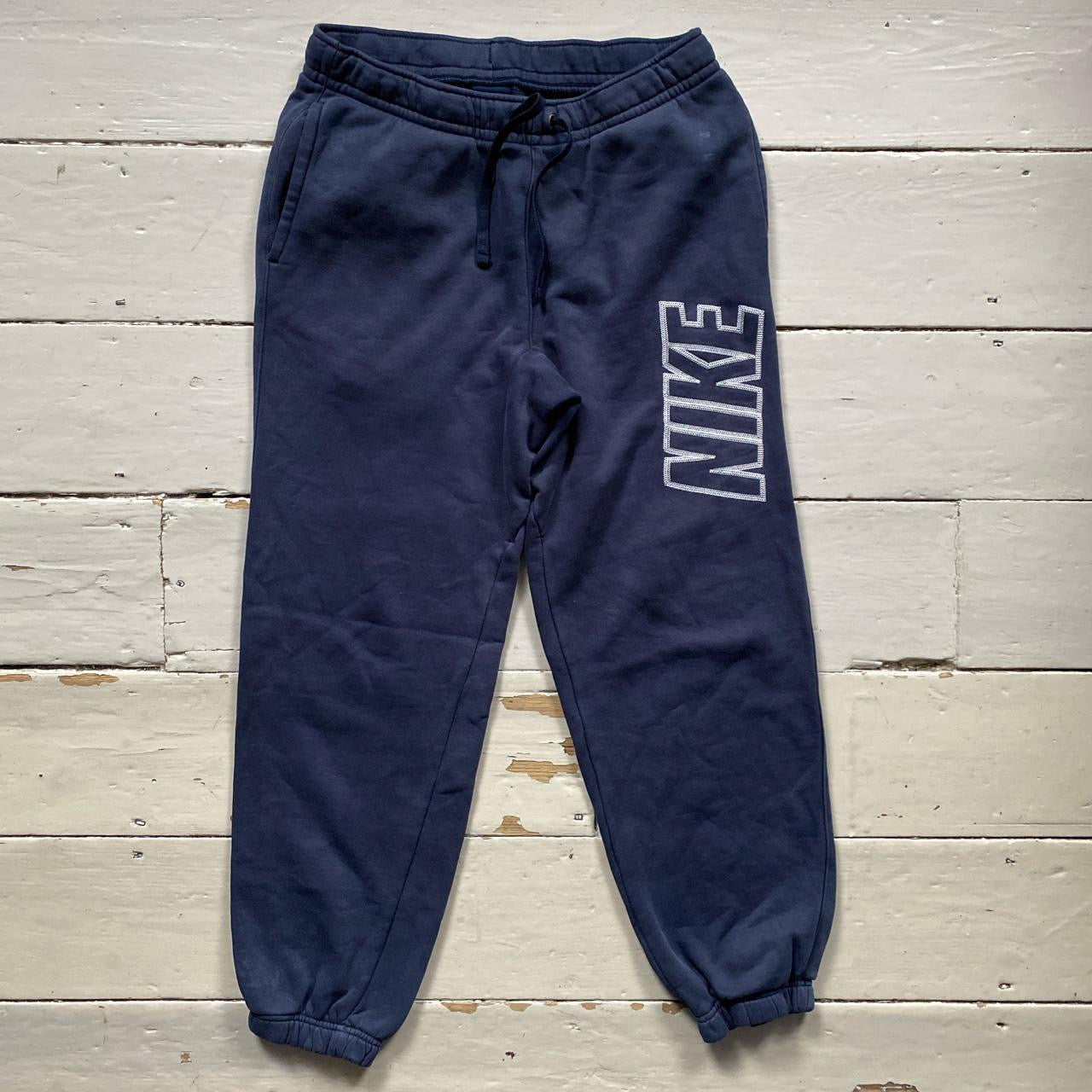 Nike Club Stitch Navy Joggers (Small)