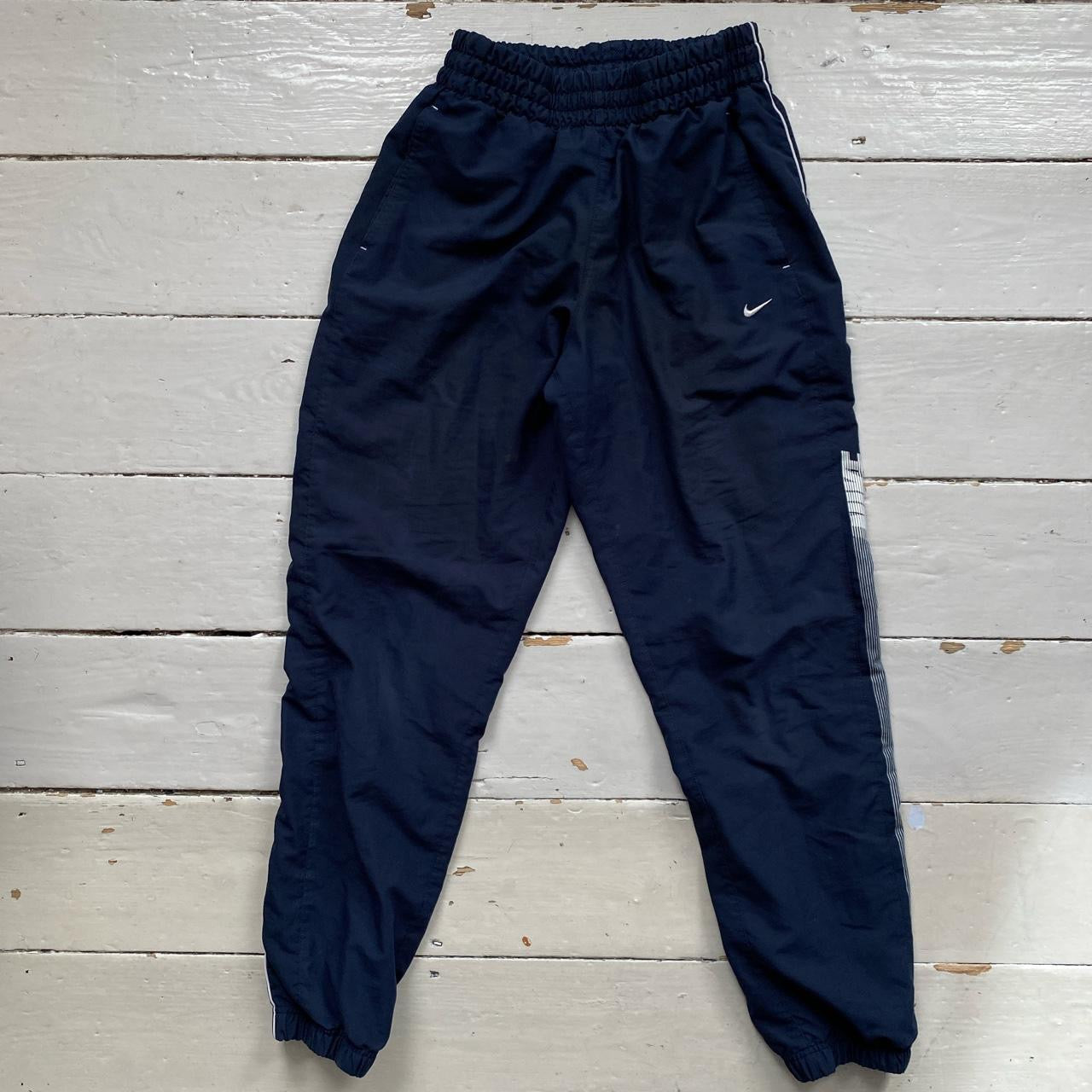 Nike Club Spellout Navy Shell Bottoms (Medium)