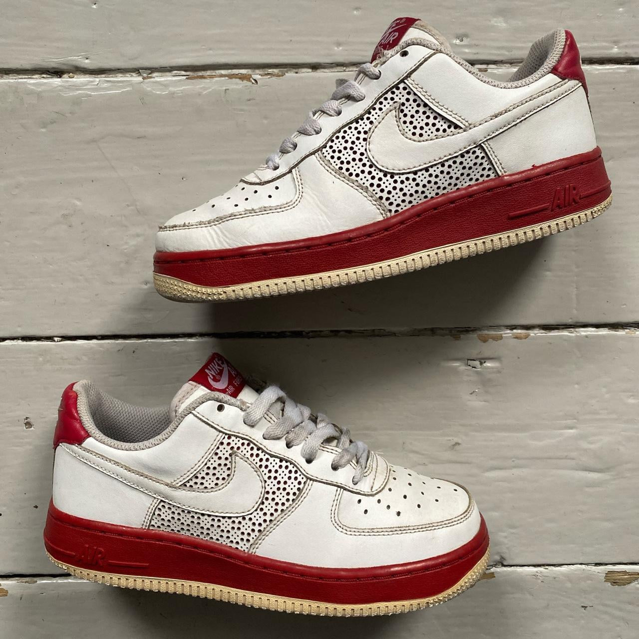 Nike Air Force 1 White and Red (UK 4)