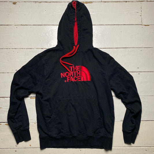 The North Face Black and Red Hoodie (Large)