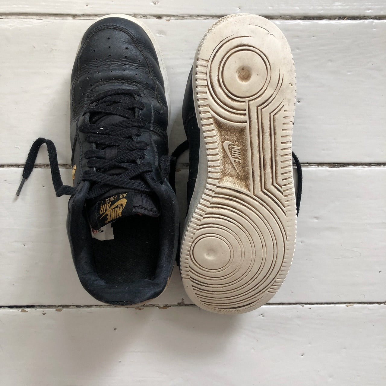 Nike Air Force 1 Jewel Black & Gold (UK 8)