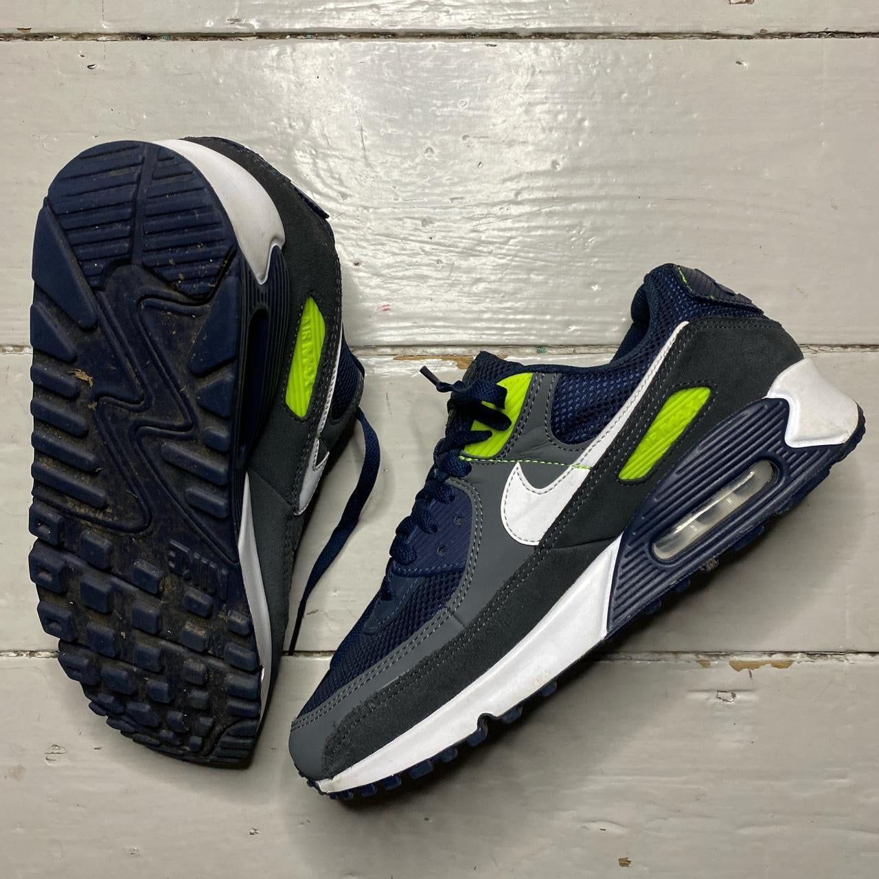 Nike Air Max 90 Grey Navy and Green (UK 9)