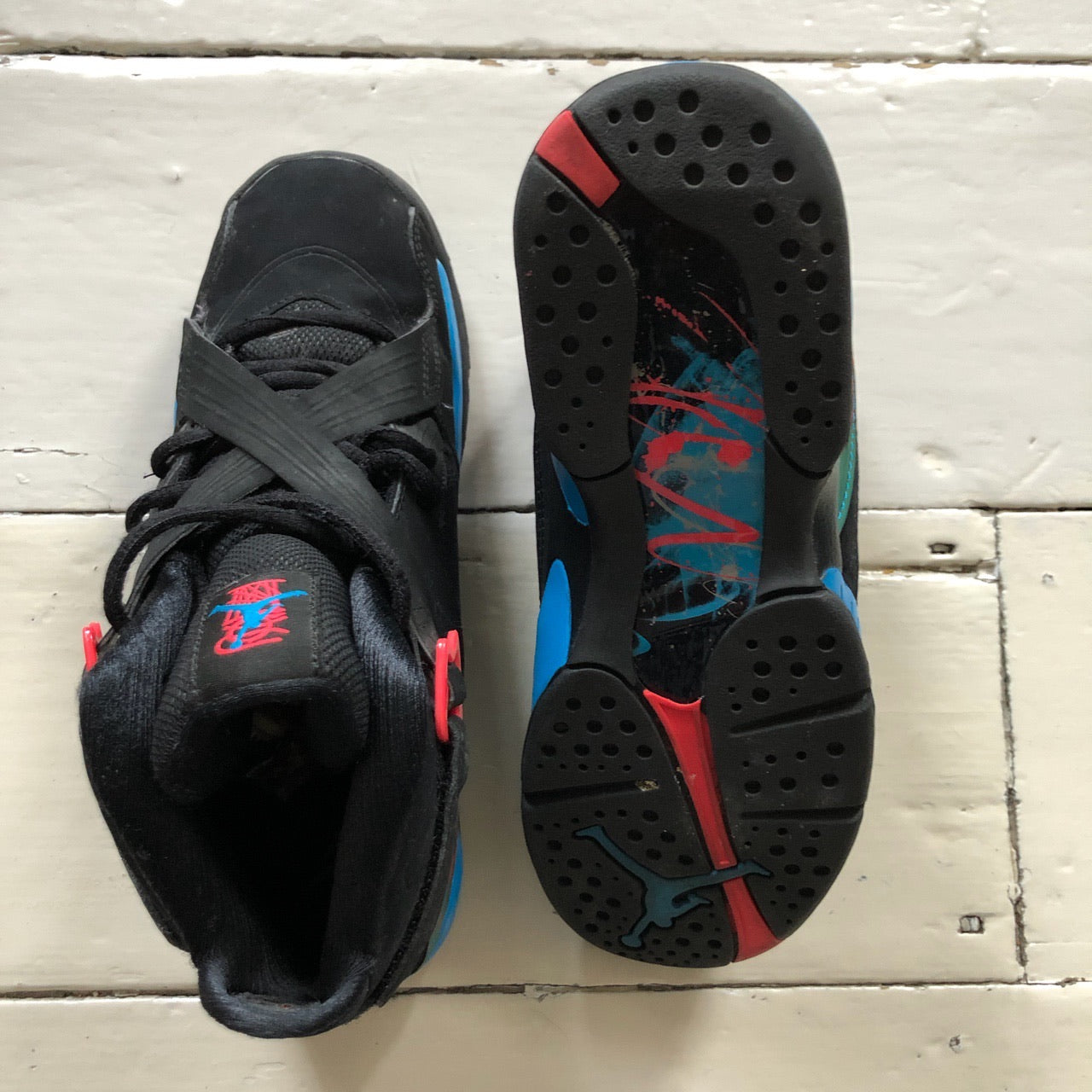 Jordan 8 Black Blue and Red (UK 5.5)