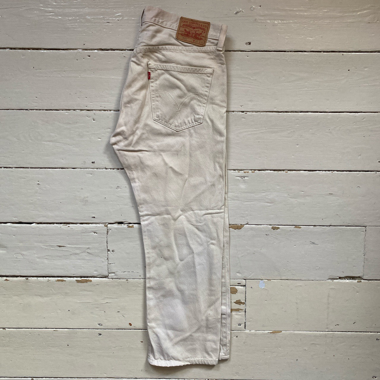 Levis 501 Beige Cream Jeans (34/28)