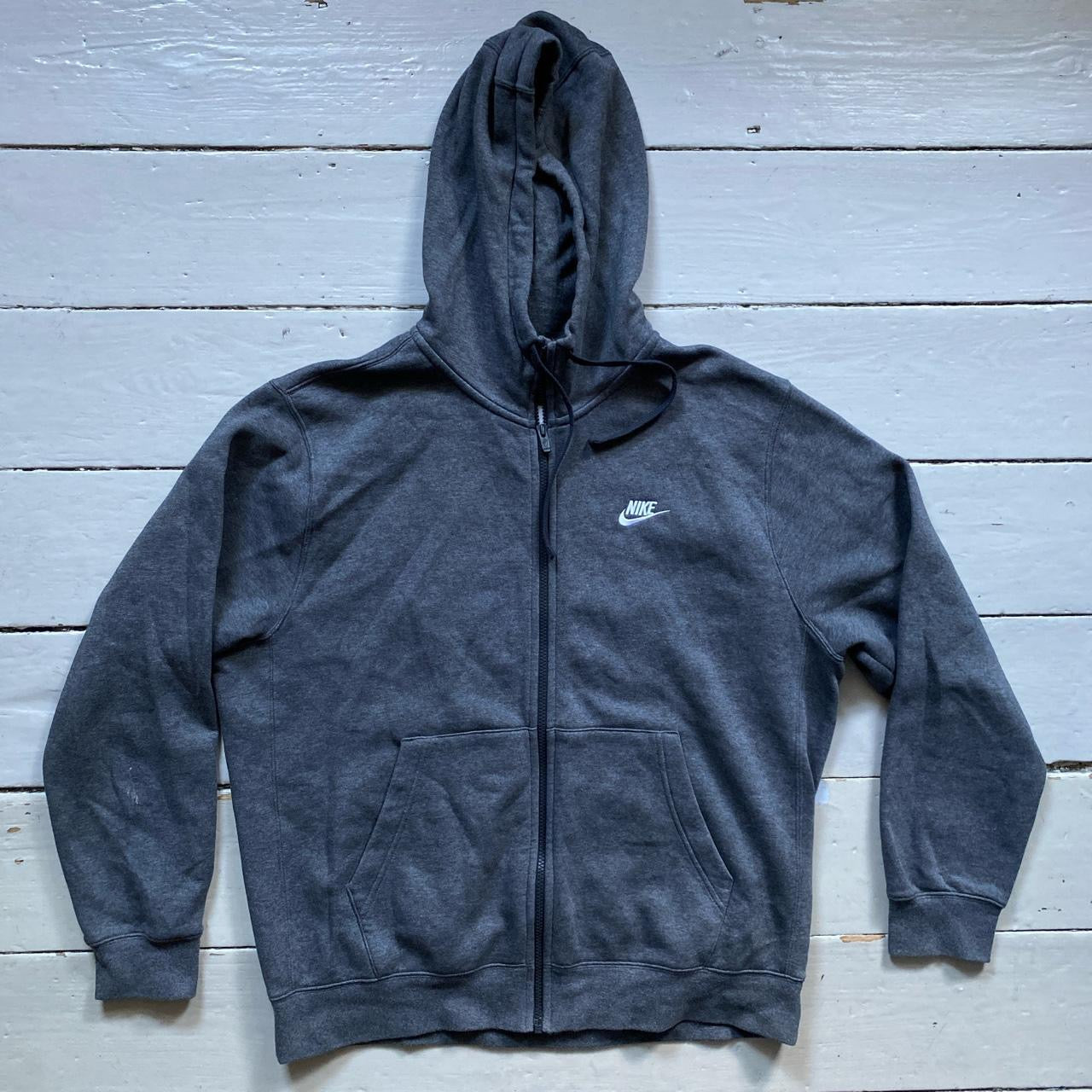 Nike Swoosh Grey Hoodie (Large)