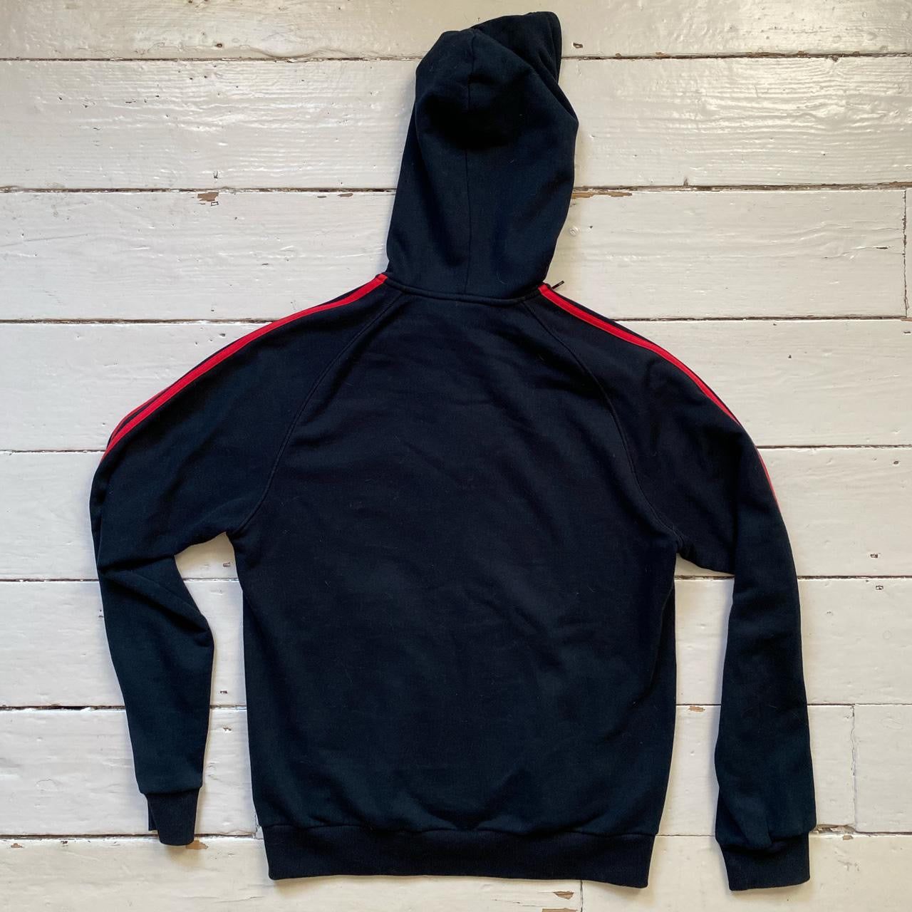 Adidas Black and Red Hoodie (Large)