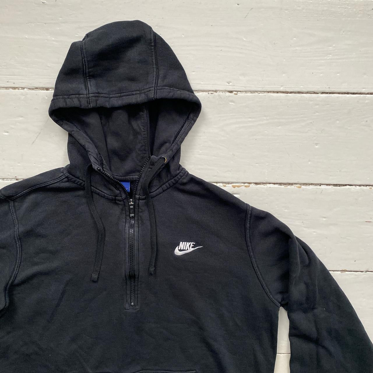 Nike Swoosh Quarter Zip Black Hoodie (Medium)