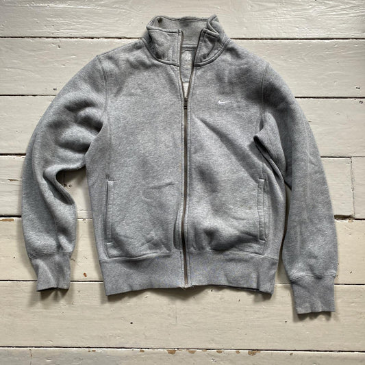 Nike Swoosh Grey Zip Jumper (Small)