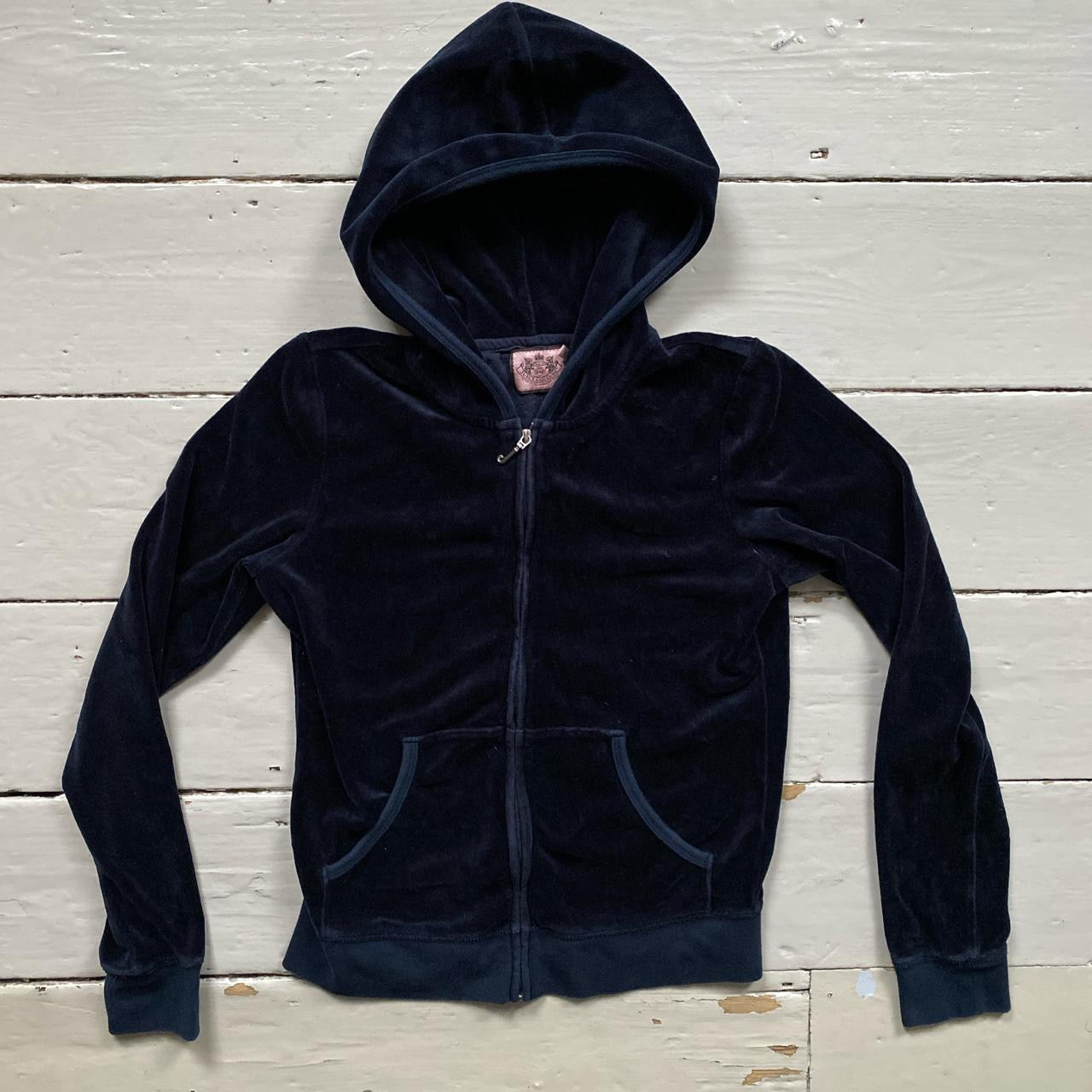 Juicy Couture Velour Navy Hoodie (Medium)