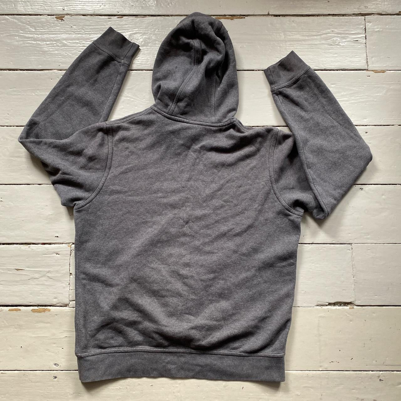 Nike Grey and White Hoodie (Large)