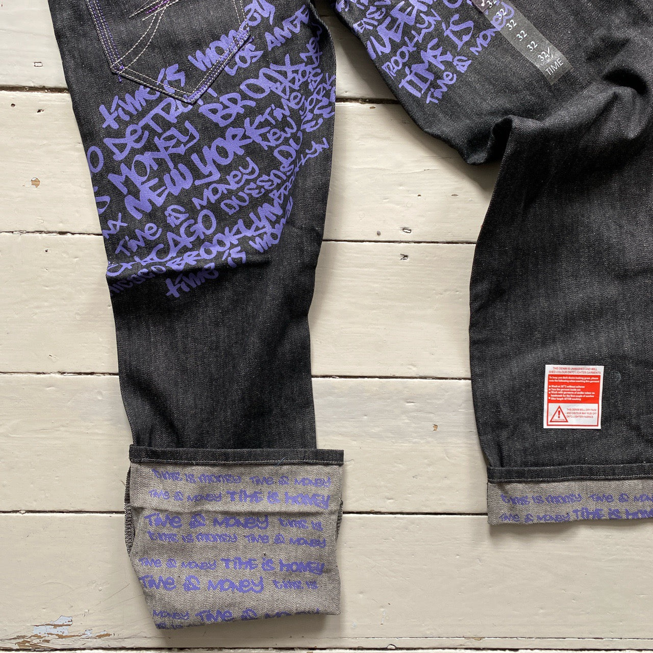 Time Is Money Vintage Graffiti Jeans