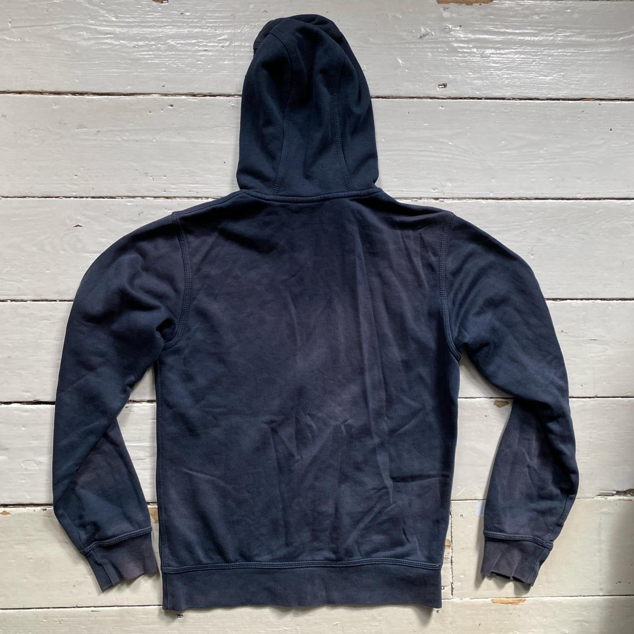 Nike Swoosh Navy and White Hoodie (Small)