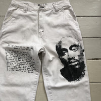 Tupac Makaveli Vintage White Jeans (36/28)