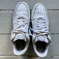 Nike Air Force 1 White and Teal (UK 10)