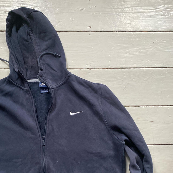 Nike Navy and White Swoosh Hoodie (XL)