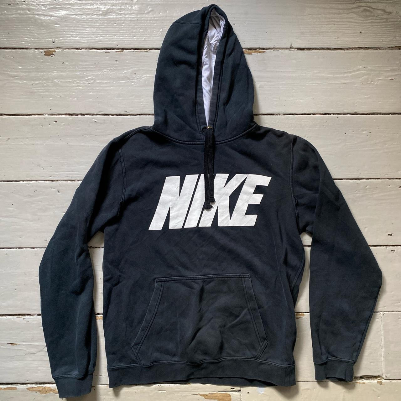 Nike Club Hoodie Black and White (Small)