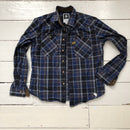 G Star Navy Plaid Shirt (Large)