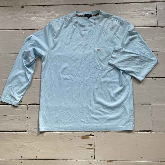 Burberry London Blue Long Sleeve T-Shirt (Medium)