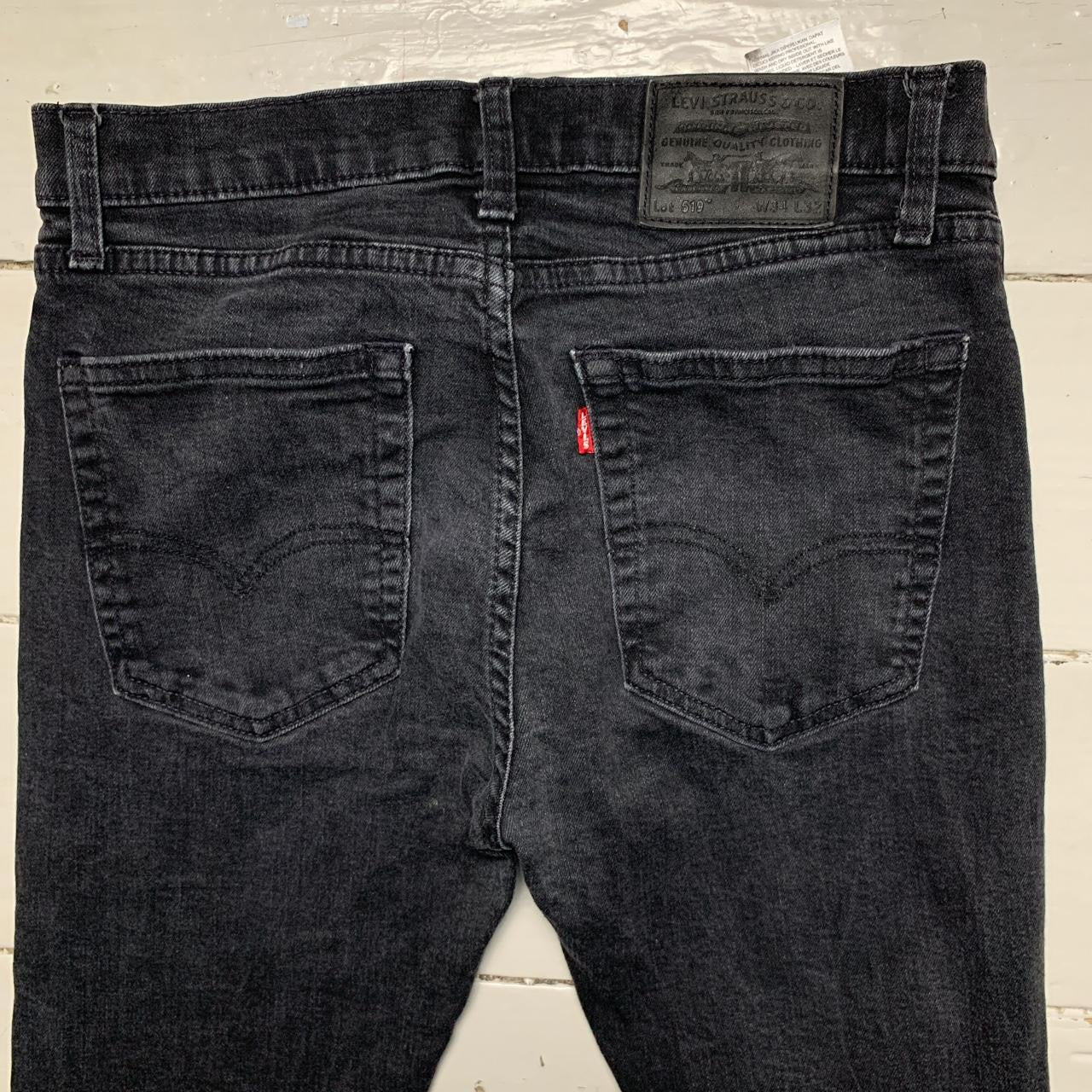 Levis 519 Black Skim Skinny Jeans (34/30)