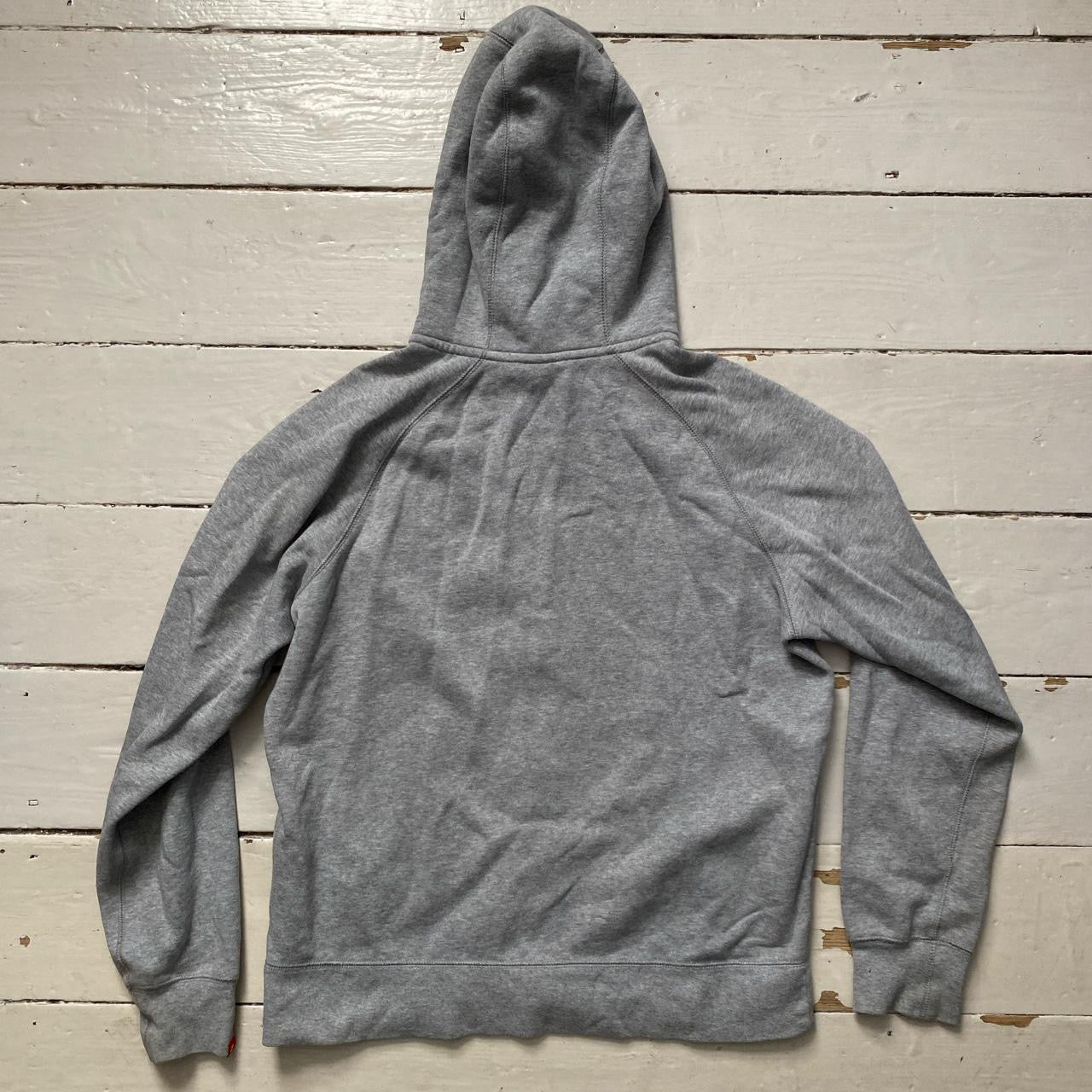 Nike Grey hoodie Blue Swoosh (Large)